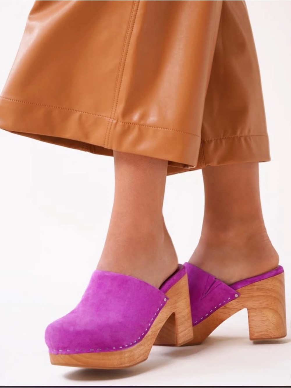 Charlotte Stone Suede Marlo Clog in Pink